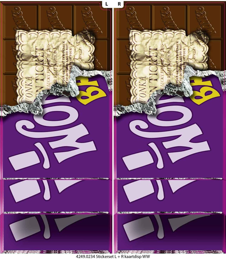 Sticker set L+R card dispenser WW