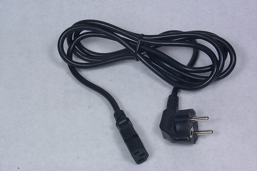 Power cord 3m EU 3G1 2 plugs straight