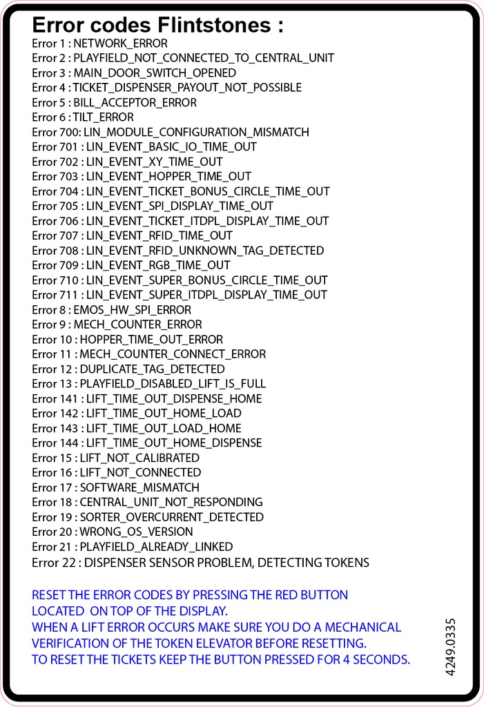 Decal error codes Flin