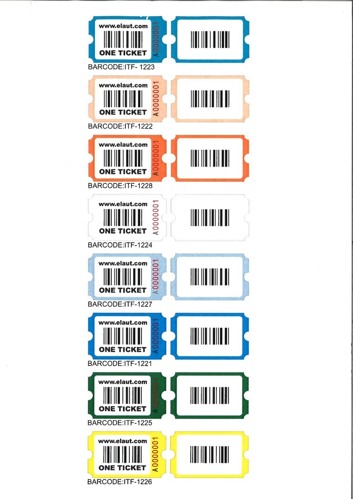 Tickets yellow (100 000 pcs) 50.8x29.2mm