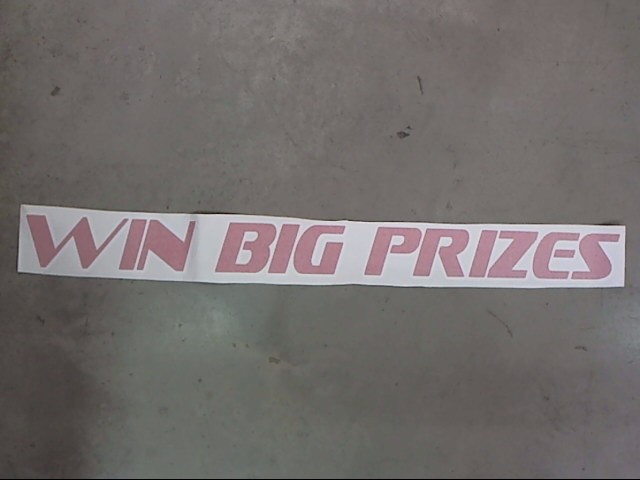 Decal 'Win Big Prizes'