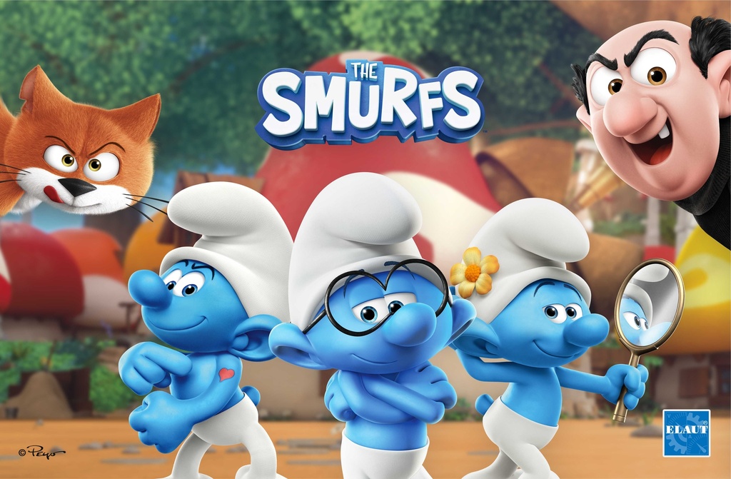 Side panel Smurfs Claw printed