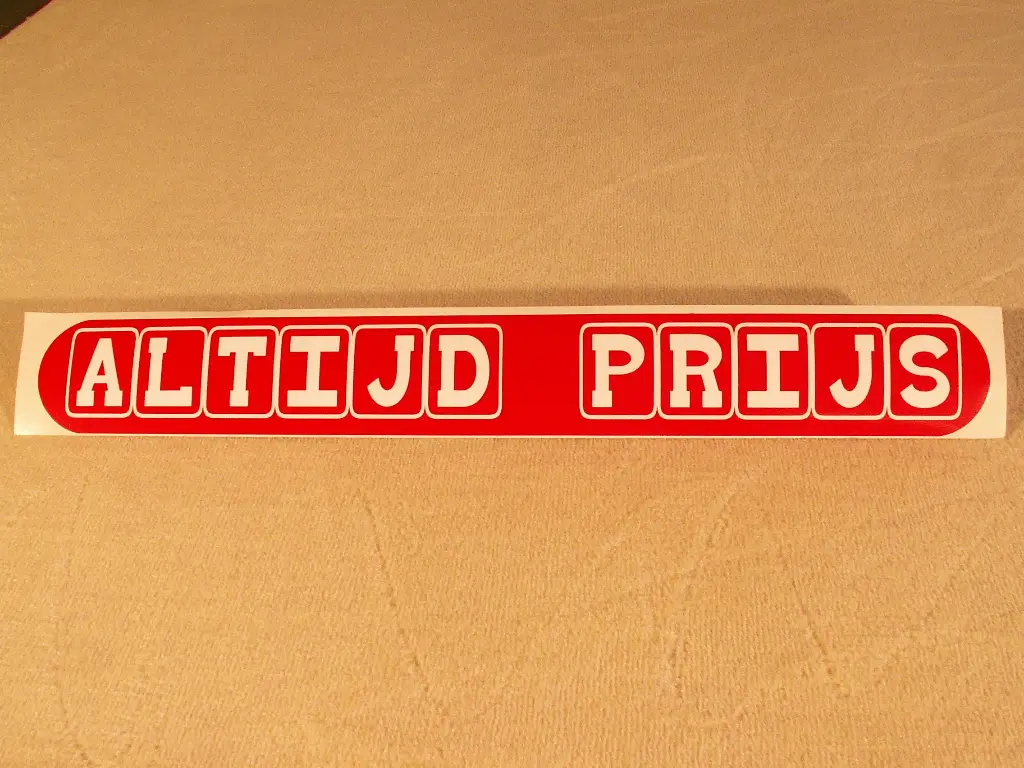 Decal "altijd prijs" Baby Claw