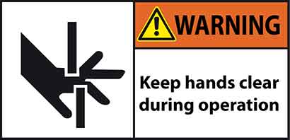 Decal warning lift