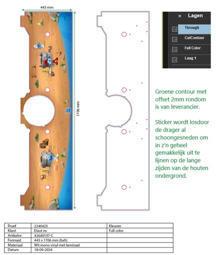 [4264-00197] Sticker inner plate set Smurfs