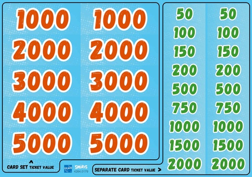 [4264-00179] Sticker sheet ticket values ​​Smurf