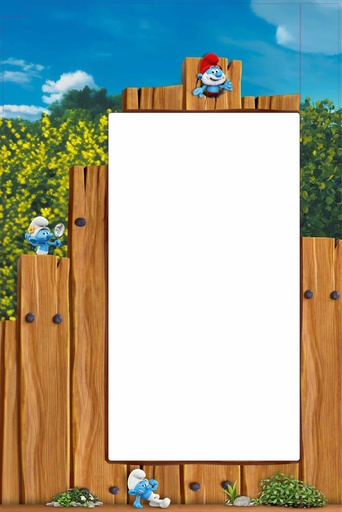 [4264-00188] Sticker bezel scherm L set Smurfs[nl]